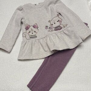 Mayoral Cream and Purple Kids Matching Set